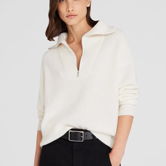 Club Monaco Cashmere Quarter-Zip Sweater