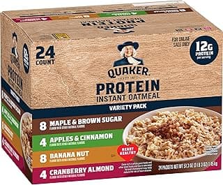Instant Oatmeal, Protein 4 Flavor Variety Pack, 7g+ Protein, Individual Packets, 24 Count