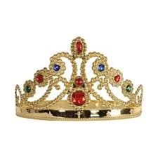 Gold Plastic Jeweled Queen's Tiara