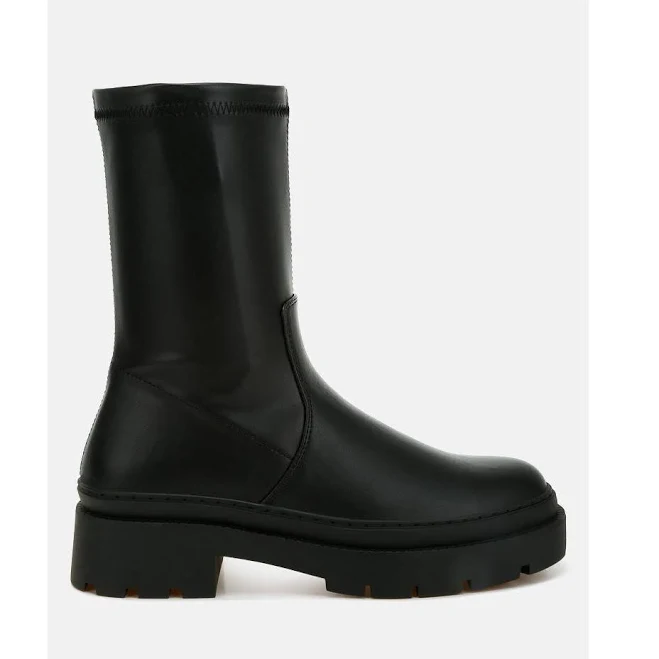 London Rag Women's Carmit Chunky Faux Leather Calf Boots