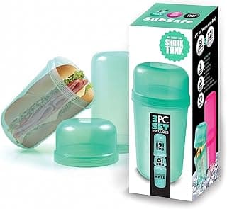 3-Piece Sub Sandwich Container, Seafoam Green - As Seen on Shark Tank - Waterproof, Crushproof, BPA-Free Food Storage that Floats - Fits 6 & 12 in Subs - Great for Travel, Beach, Camping