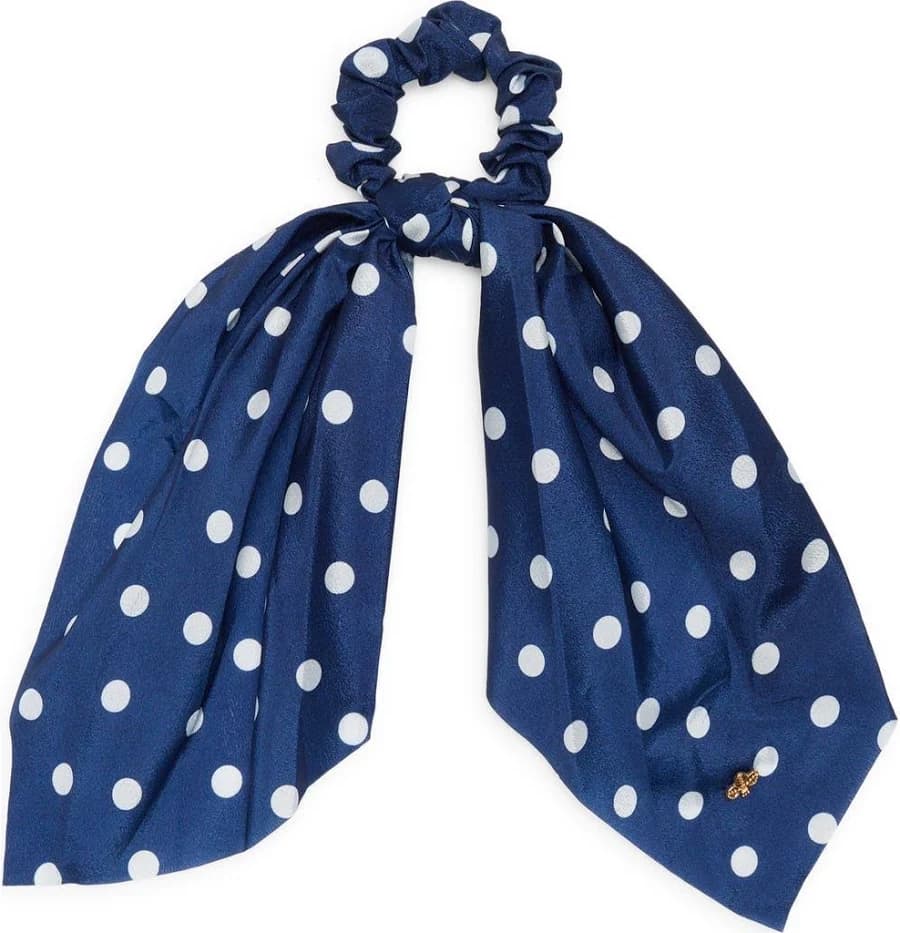 L. Erickson Athens Polka Dot Bow Scrunchie