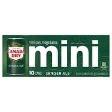 Canada Dry Ginger Ale, Mini, 10 - 7.5 fl oz (221 ml) cans [75 fl oz (2.2 l)]