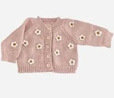 Flower Cardigan Blush 2-4m