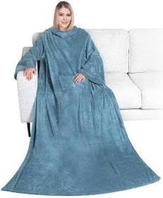 Pavilia Fleece Blanket with Sleeves for Women Men Adult Wearable Blanket Warm Soft Plush