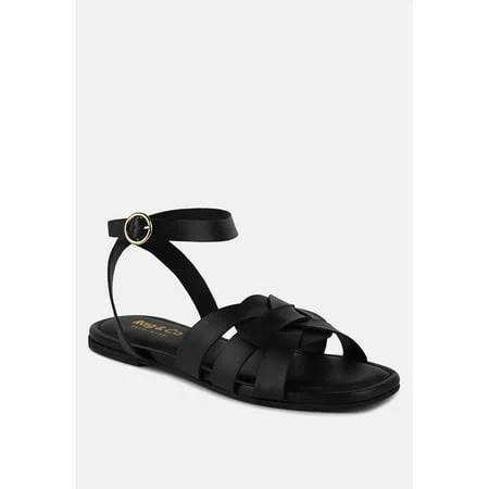 rag & Co Women's Ashton Flat Ankle Strap Sandals