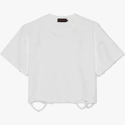 Women's Distressed Cropped T-Shirt