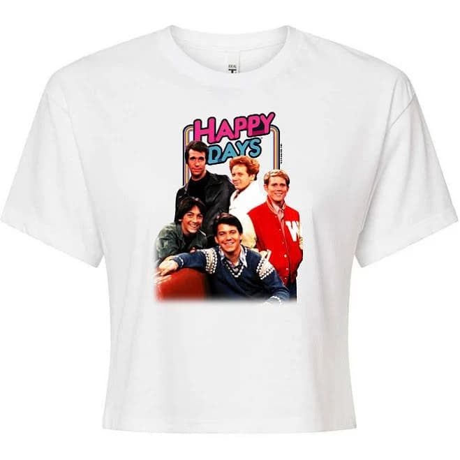 Juniors' Happy Days Cropped Tee