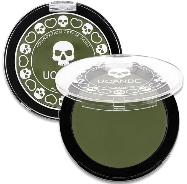 UCANBE Jungle Green Face Body Paint Makeup Foundation, Non-Toxic Cream Greasepaint, Face Painting Kit for for Kids & Adult Halloween Parties, Monster