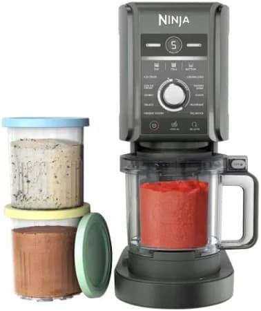 Ninja Creami Deluxe 11-in-1 Ice Cream and Frozen Drink Maker, 24 Ounce Capacity, Black, Large, Black/gray, CN501CO