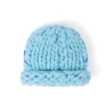 Hand Knit Chunky Knit Beanie [Blue] - KidSuper