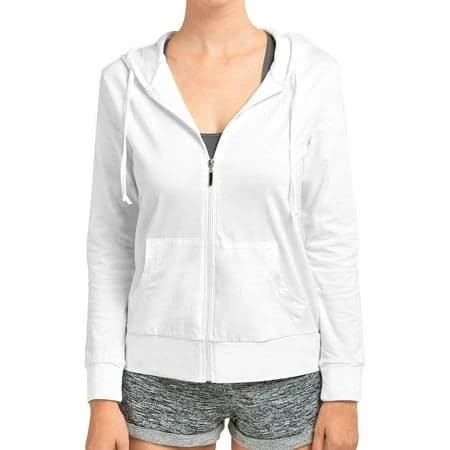 Dailywear Women's Long Sleeve Thin Cotton Full Zip Hoodie