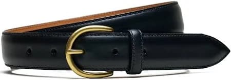 Morjas Men's Leather Belt with Silver Buckle