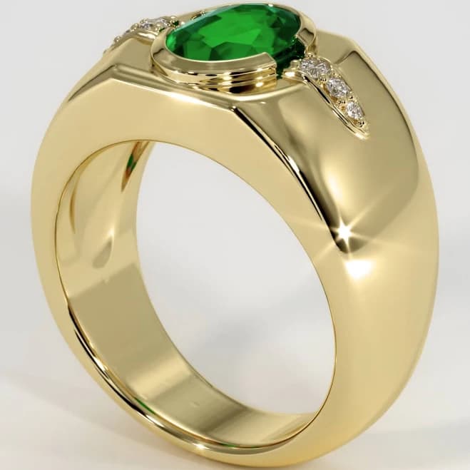 1.21 ct. Emerald 18K Yellow Gold Ring