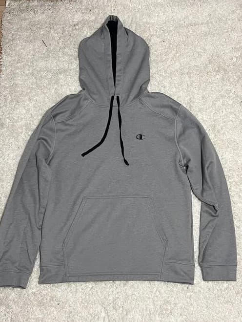 Champion Men's Powerblend Fleece Hoodie, C Logo On Sleeve Medium