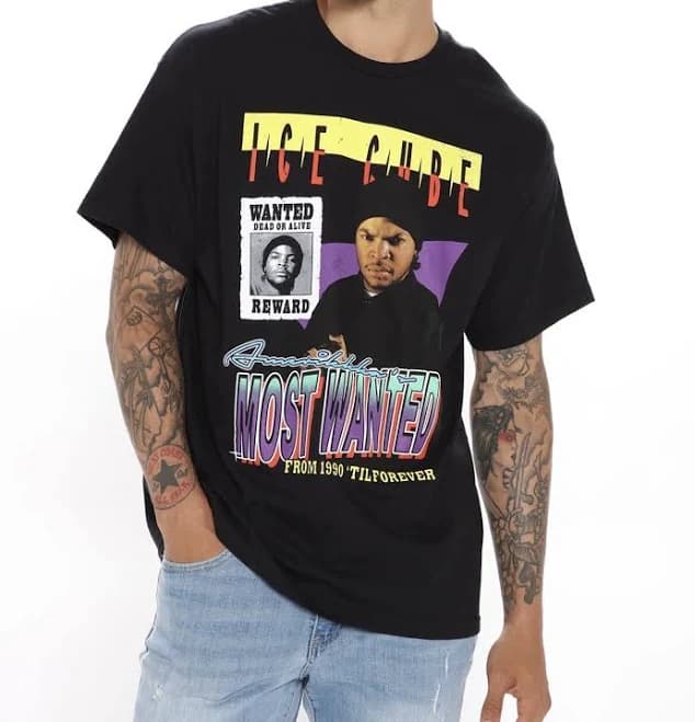 Mens Black Purple Yellow T-shirt Size Small