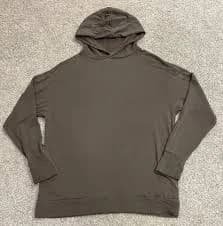 Aerie Offline Oversized Hooded Sweatshirt | Side Pockets | Dark Taupe | Small