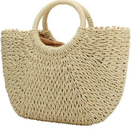 Straw Hobo Bag with Top Handle