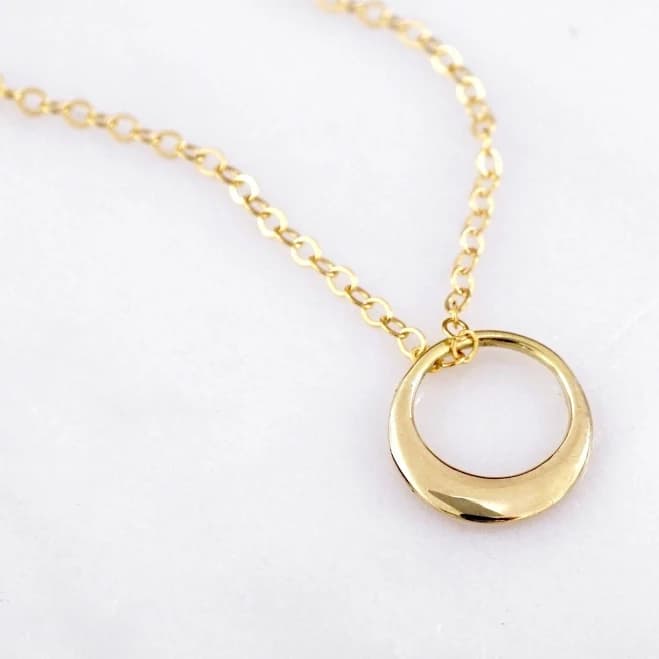 14K Gold-Filled 18K Gold-Plated Minimalist Circle Pendant Necklace