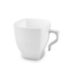 Smarty 8 oz. White Square Disposable Plastic Coffee Mugs 192ct - Walmart.com