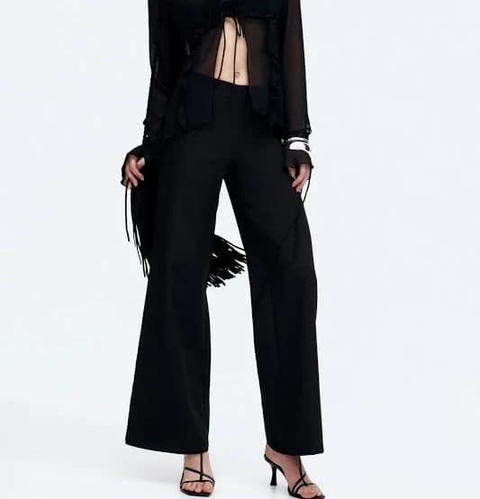 H&M Ladies Wide-leg Twill Pants