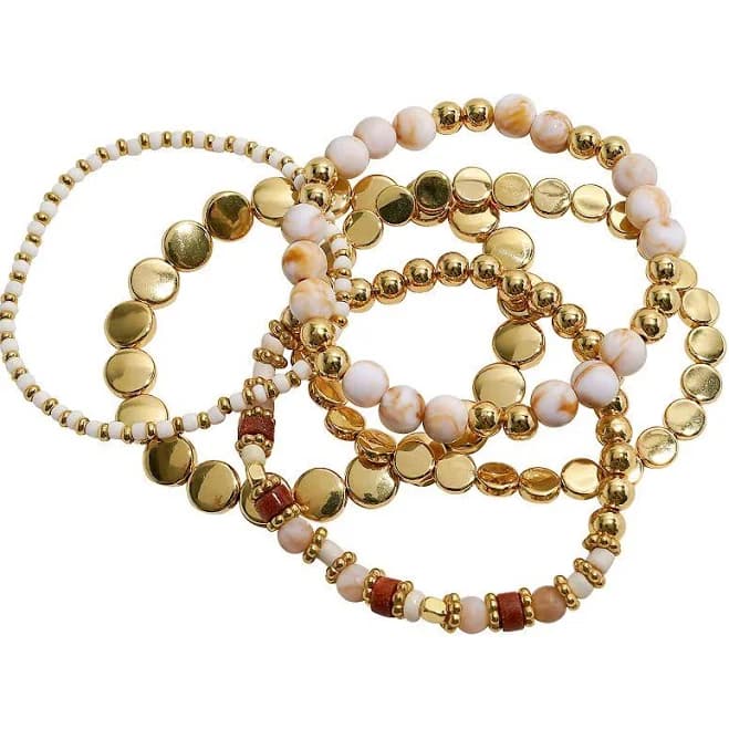 Emberly Women's Acrylic Beaded Bracelet Set (5-Pack)