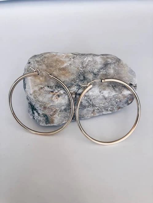 Sterling Silver Thin Hollow Hoops