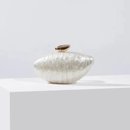 Anuja Pearlescent Shell Evening Clutch
