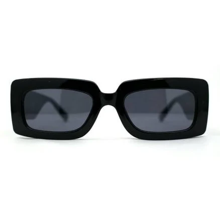 Women's Simple Mod Rectangle Narrow Plastic Sunglasses