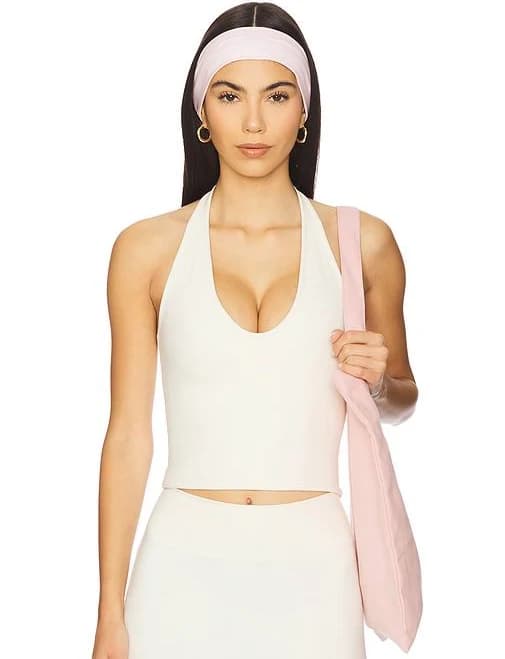 437 The Halter Tank Top in Cream - size XL