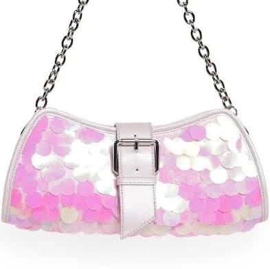 Sugar Thrillz Best Day Sequin Shoulder Bag - PINK / ONE SIZE
