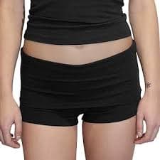 Luckinbaby Women Fold Over Mini Shorts High Rise Stretchy Yoga Rollover Shorts Slim Fit Cute Lounge Shorts Micro Bottoms(Basic Black,S) at Amazon Women's Clothing store