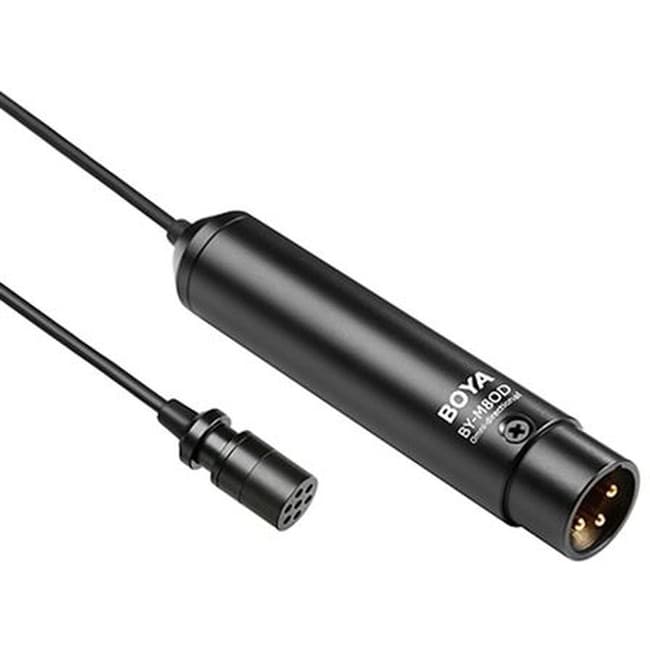 Boya BY-M8OD Professional Omnidirectional Condenser Lavalier Microphone XLR, Phantom, Color Black BY-M8OD