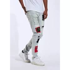 Crysp Harvey 2.0 Light Blue Patchwork Skinny Fit Jeans – Fresh Society