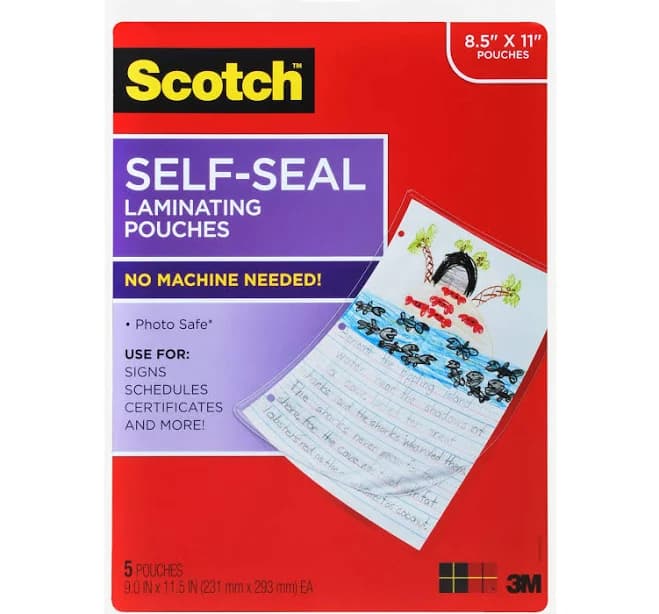 Scotch Self-Seal Laminating Pouches, 8.5" x 11" in Clear | Michaels