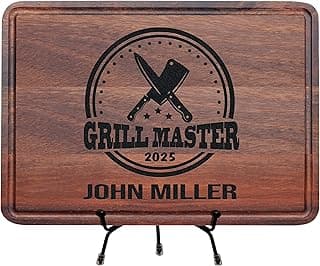 Kenzal Customized Custom Cutting Board, Grill Master Father's Day Gifts for Dad from Kids, Unique BBQ Gifts for Griller, Men, Birthday, Anniversary, Husband, Dad, Grandpa, Uncle, BBQ Masters, Chefs