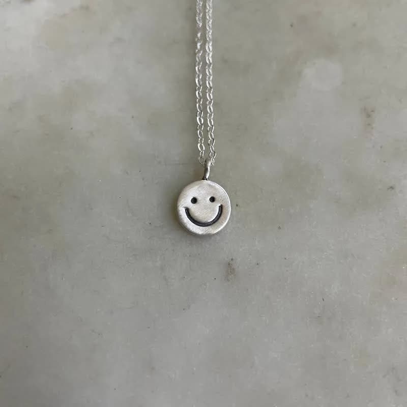 Mimosa Handcrafted Bronze Happy Face Necklace