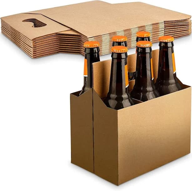 MT Products Kraft Cardboard Bottle Holder/Bottle Carrier 6 Pack