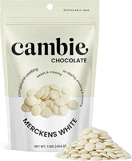 Merckens White Melting Chocolate - 1 Pound of Premium Quality White Chocolate Flavored Melting Wafers to make Dubai Chocolate Bar, Cake Pops, Cocoa Bombs, & Homemade Desserts