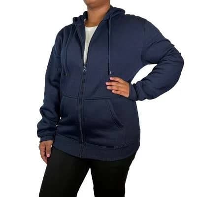 Blue Ice Women's Loose Fit Fleece Lined Full-Zip Hoodie