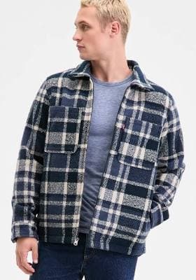 Levi's Men's Plaid Zip Front Shirt Jacket
