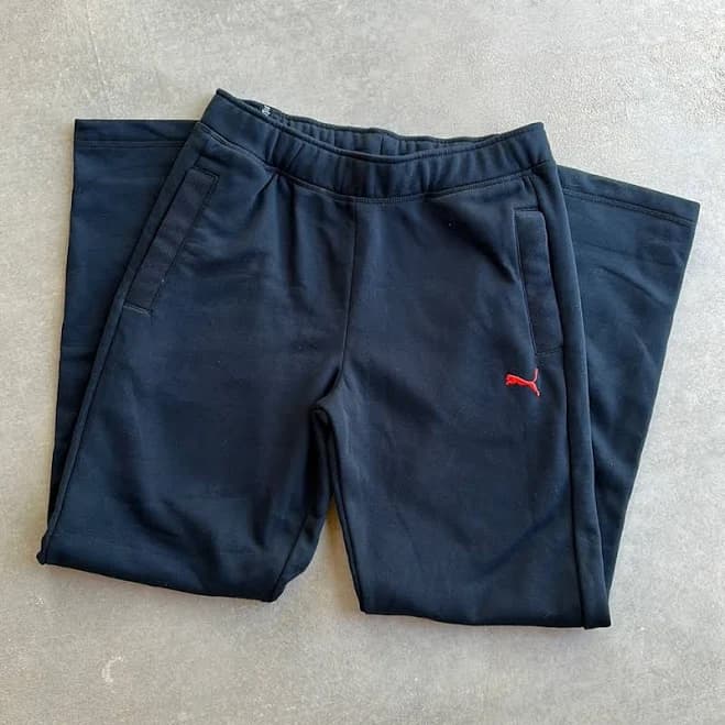 Puma Pants | Puma Black Sweatpants With Red Logo | Color: Black | Size: M | Opelo's Closet