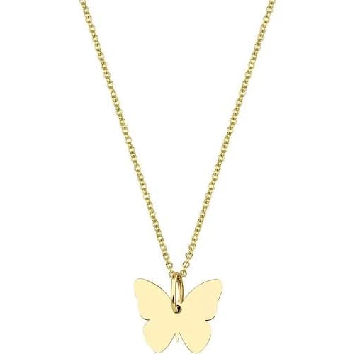 14K Solid Yellow Gold Minimalist Butterfly Charm
