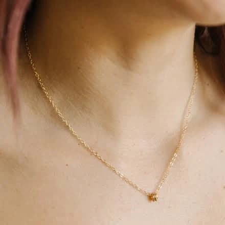 Sterling Silver Gold Fill Circle Pendant Necklace