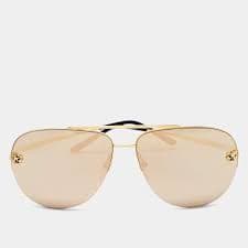 Cartier Gold Panthere De Cartier Mirrored Aviator Sunglasses Cartier | TLC US
