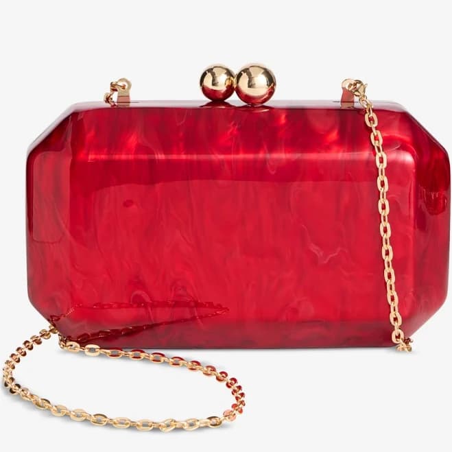 INC International Concepts Women's Mini Acrylic Swirl Minaudiere Clutch