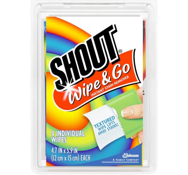 Shout Wipe Go Instant Stain Remover Wipes