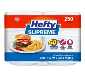 An Item of Hefty Supreme 9 inch Foam Plates