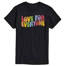 Men's Instant Message Love For Everyone Rainbow Short Sleeve Graphic T-Shirt - Black - Large : Target