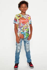 Mini Nickelodeon Crew Tee - Orange/combo | Fashion Nova